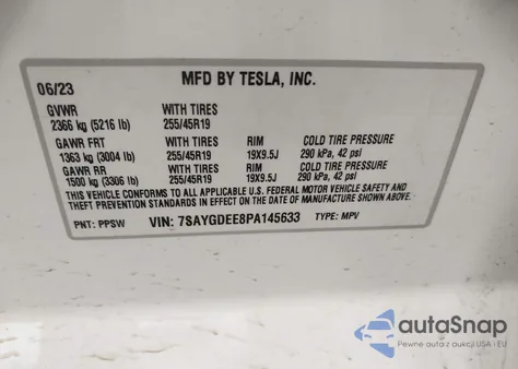2023 Tesla Model Y Awd/Long Range Dual Motor All-Wheel Drive из США, поврежденный, VIN 7SAYGDEE8PA145633